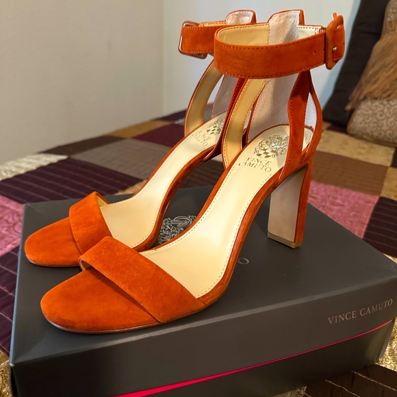 Vince Camuto Henna Rust Suede Sandal - Picture 1 of 8